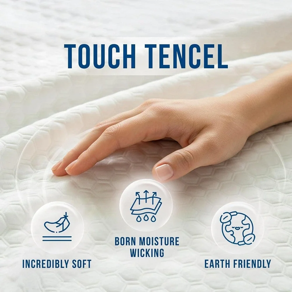 Maestrino Tencel Waterproof Mattress Protector Cover King White Allergen Proof